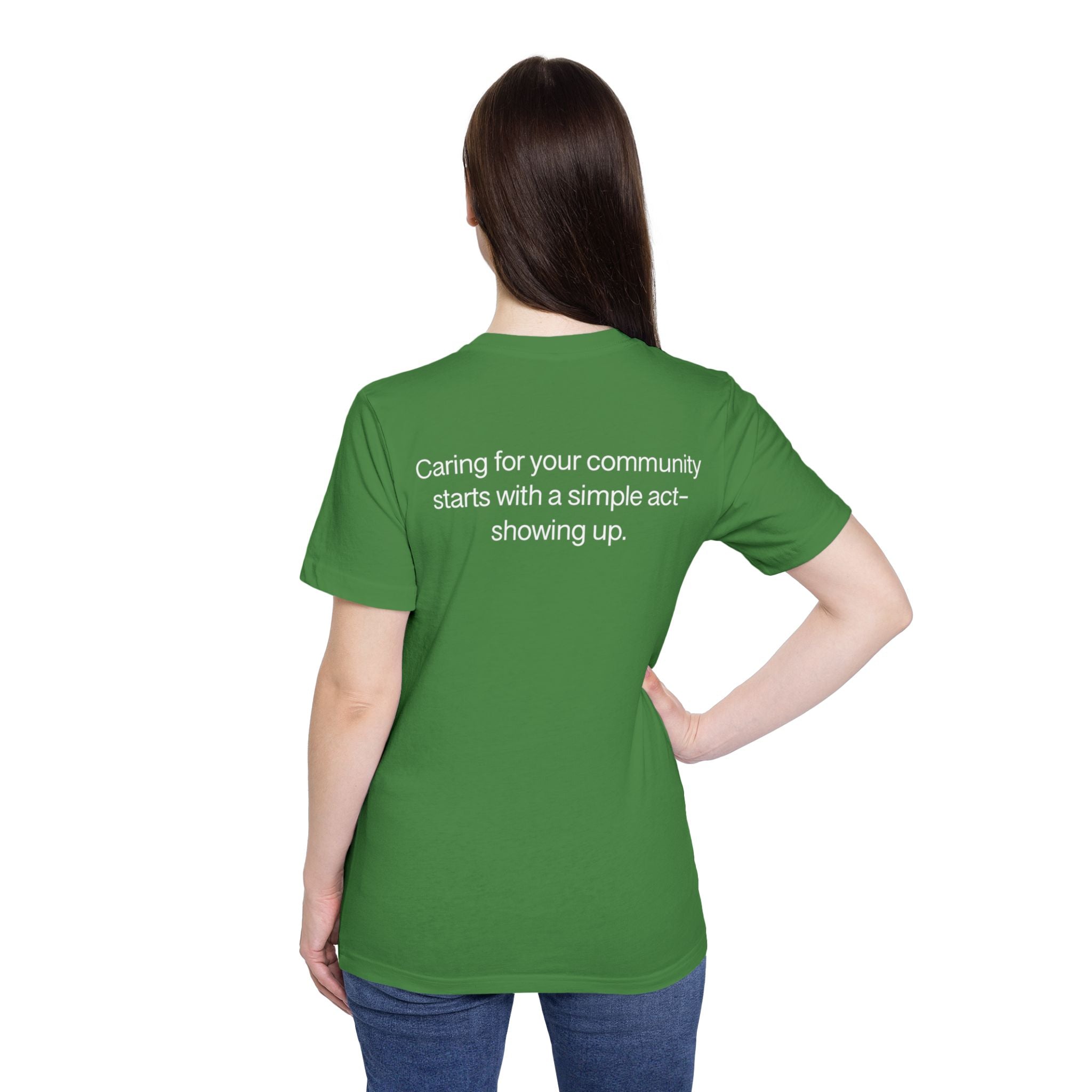 Show Up T-Shirt — Minimalist 'show up' Front & Inspirational Back Tee (Made in the USA Shirt)