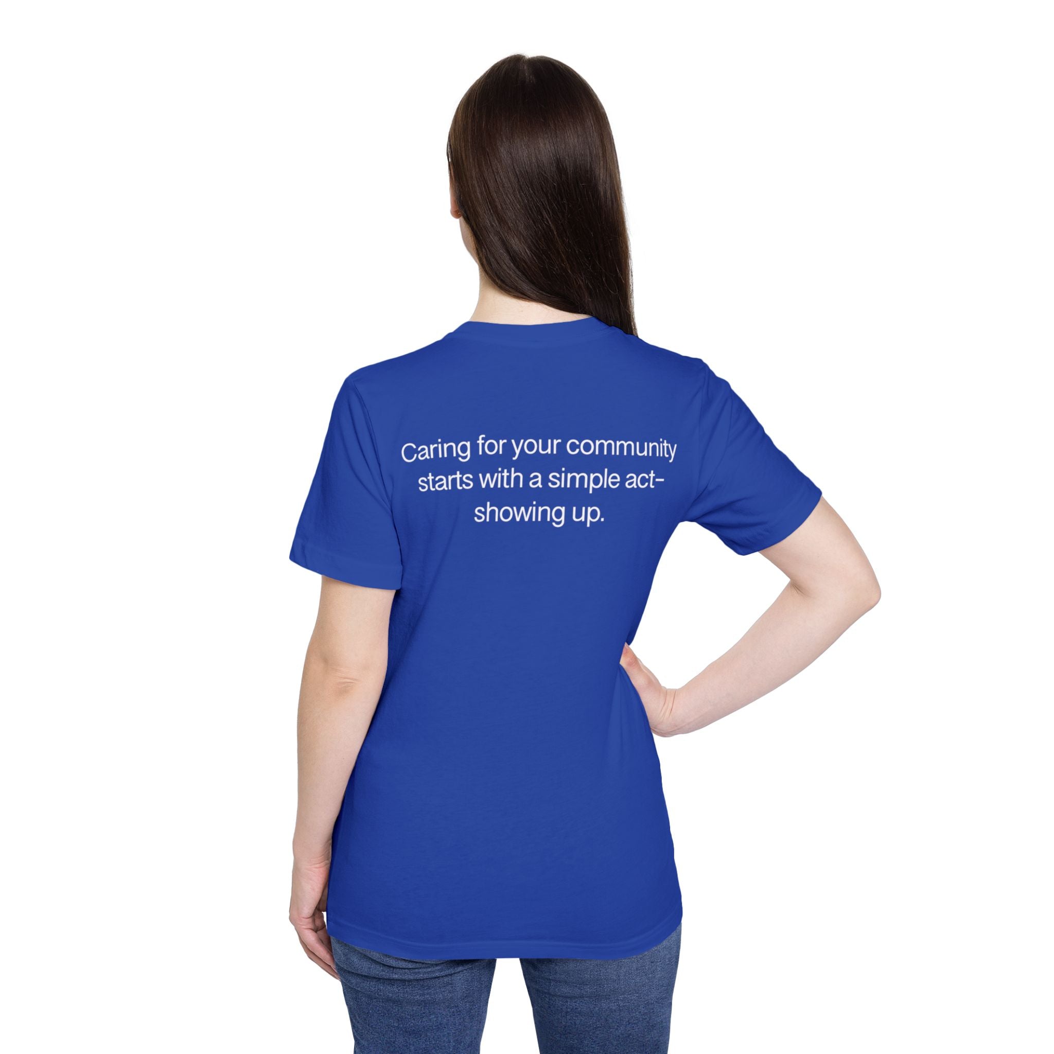 Show Up T-Shirt — Minimalist 'show up' Front & Inspirational Back Tee (Made in the USA Shirt)