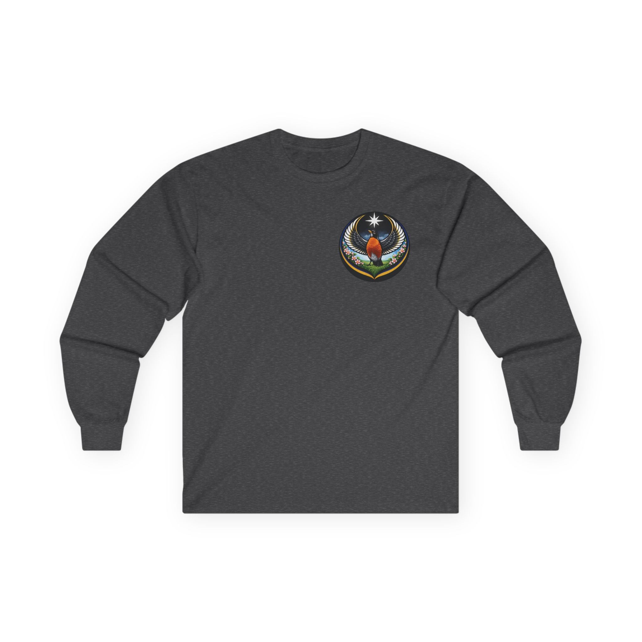 Robin State Bird Emblem Long Sleeve Tee — Unity & Resilience (Wisconsin, Connecticut, Michigan)