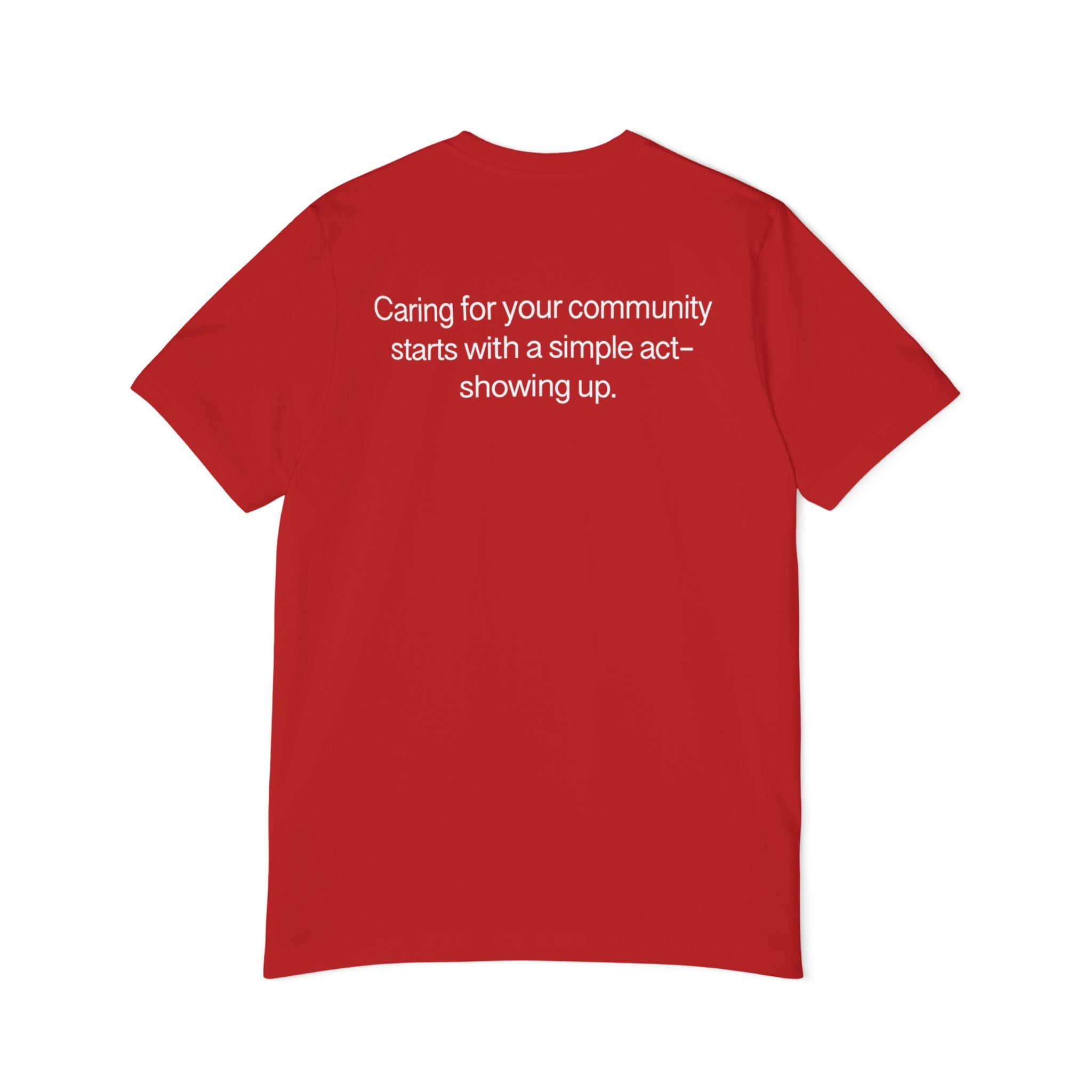 Show Up T-Shirt — Minimalist 'show up' Front & Inspirational Back Tee (Made in the USA Shirt)