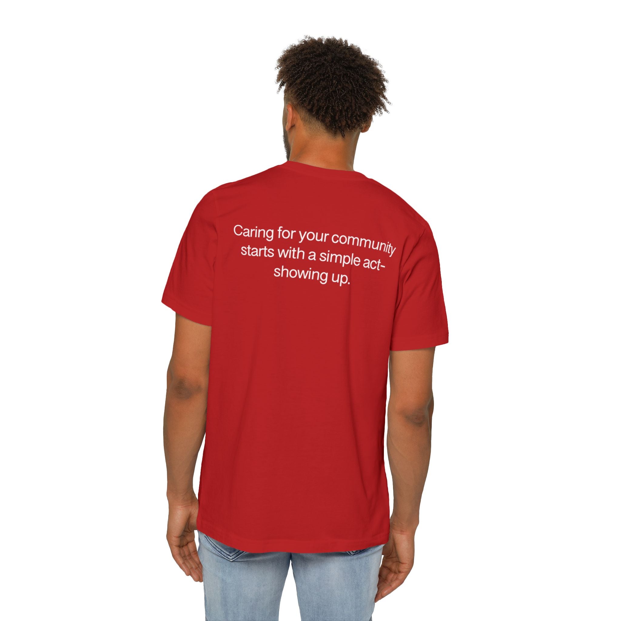 Show Up T-Shirt — Minimalist 'show up' Front & Inspirational Back Tee (Made in the USA Shirt)