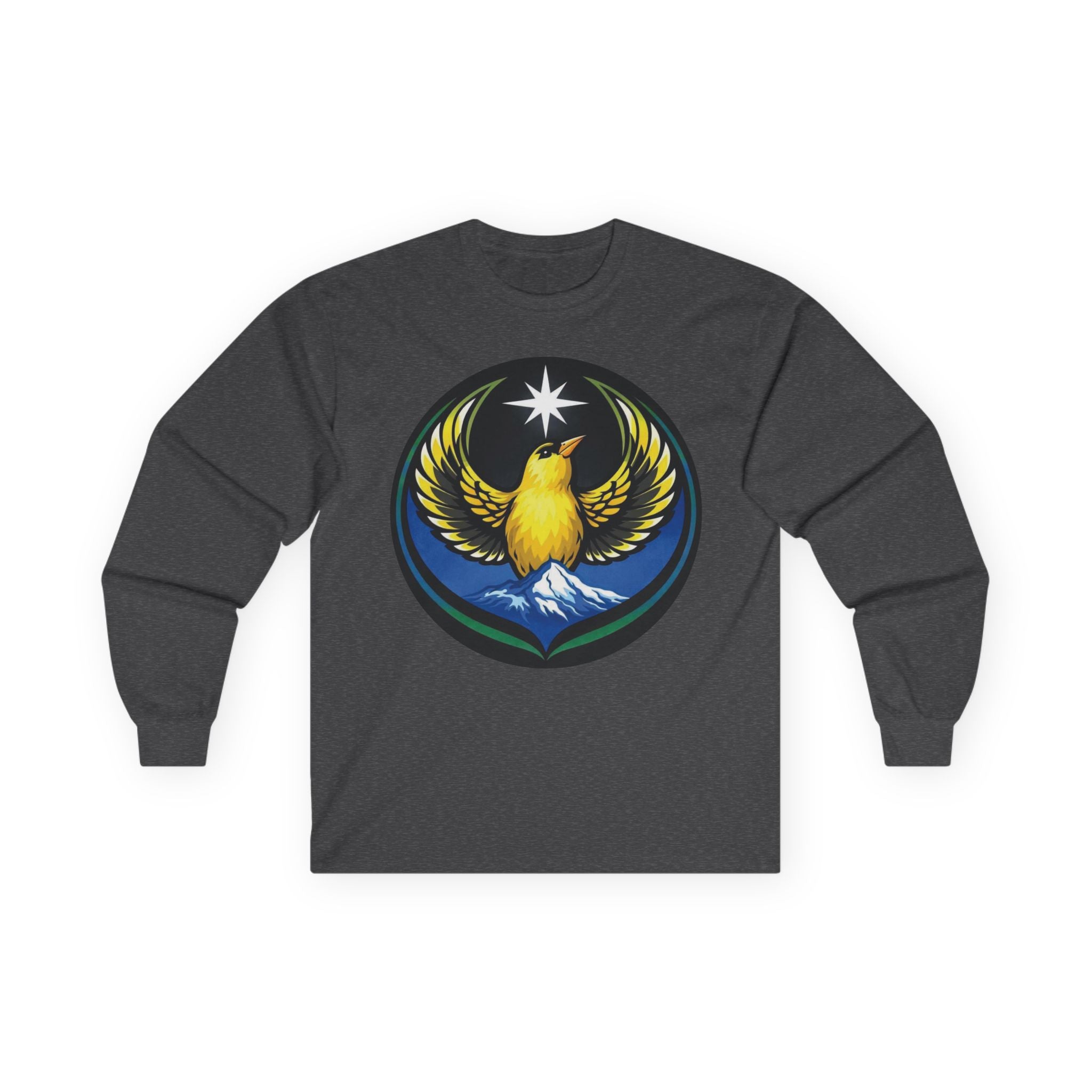 Willow Goldfinch Washington State Emblem Long Sleeve Tee — Unity & Resilience