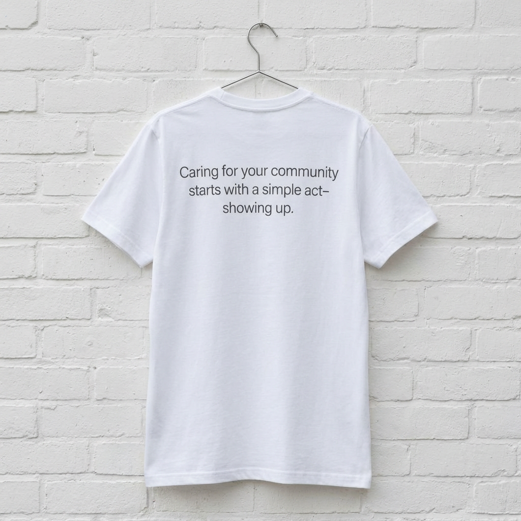 Show Up T-Shirt — Minimalist 'show up' Front & Inspirational Back Tee (Made in the USA Shirt)