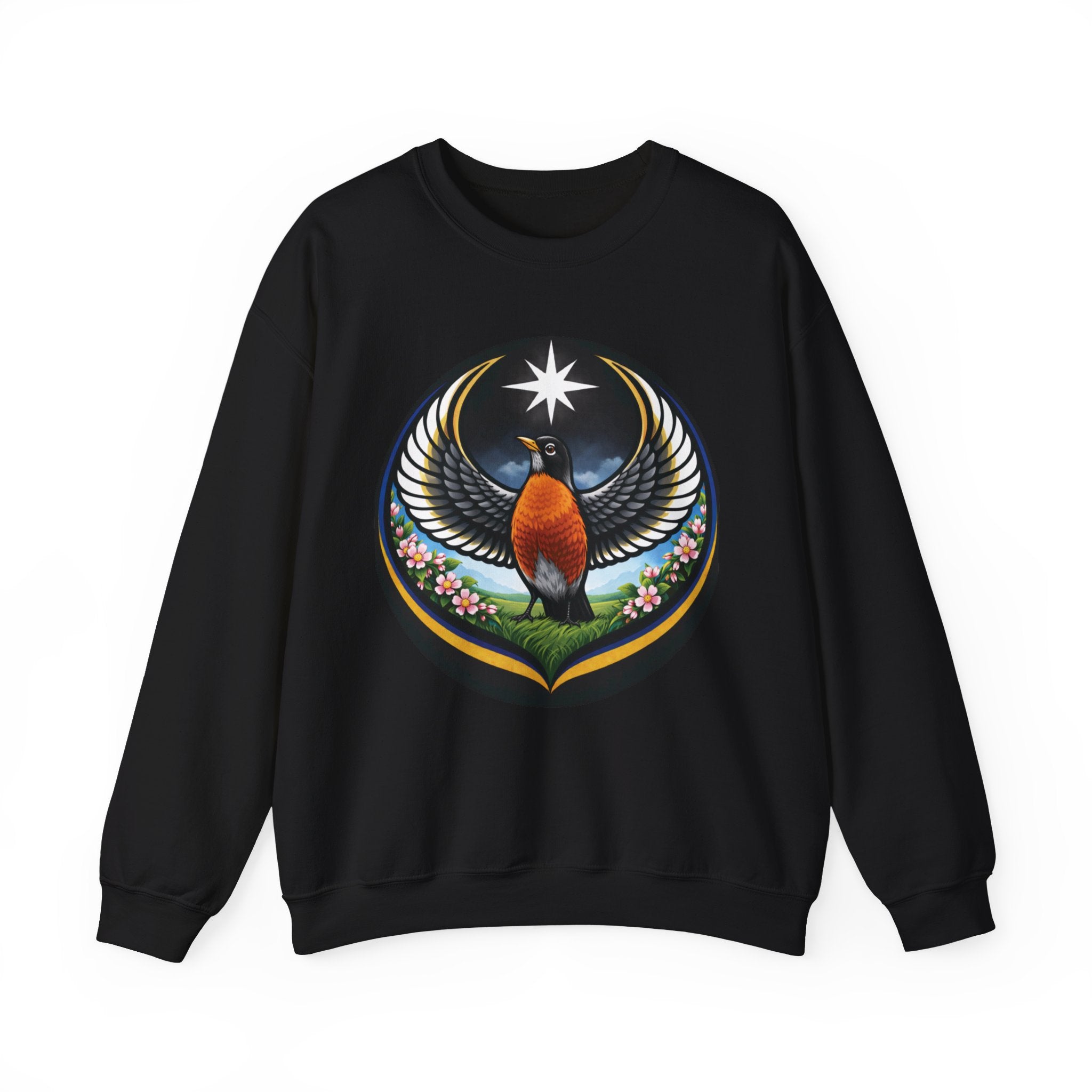 Robin State Bird Emblem Sweatshirt — Unity & Resilience (Wisconsin, Connecticut, Michigan)