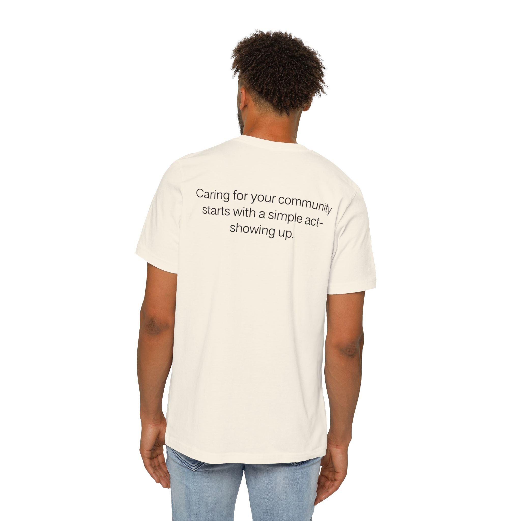 Show Up T-Shirt — Minimalist 'show up' Front & Inspirational Back Tee (Made in the USA Shirt)