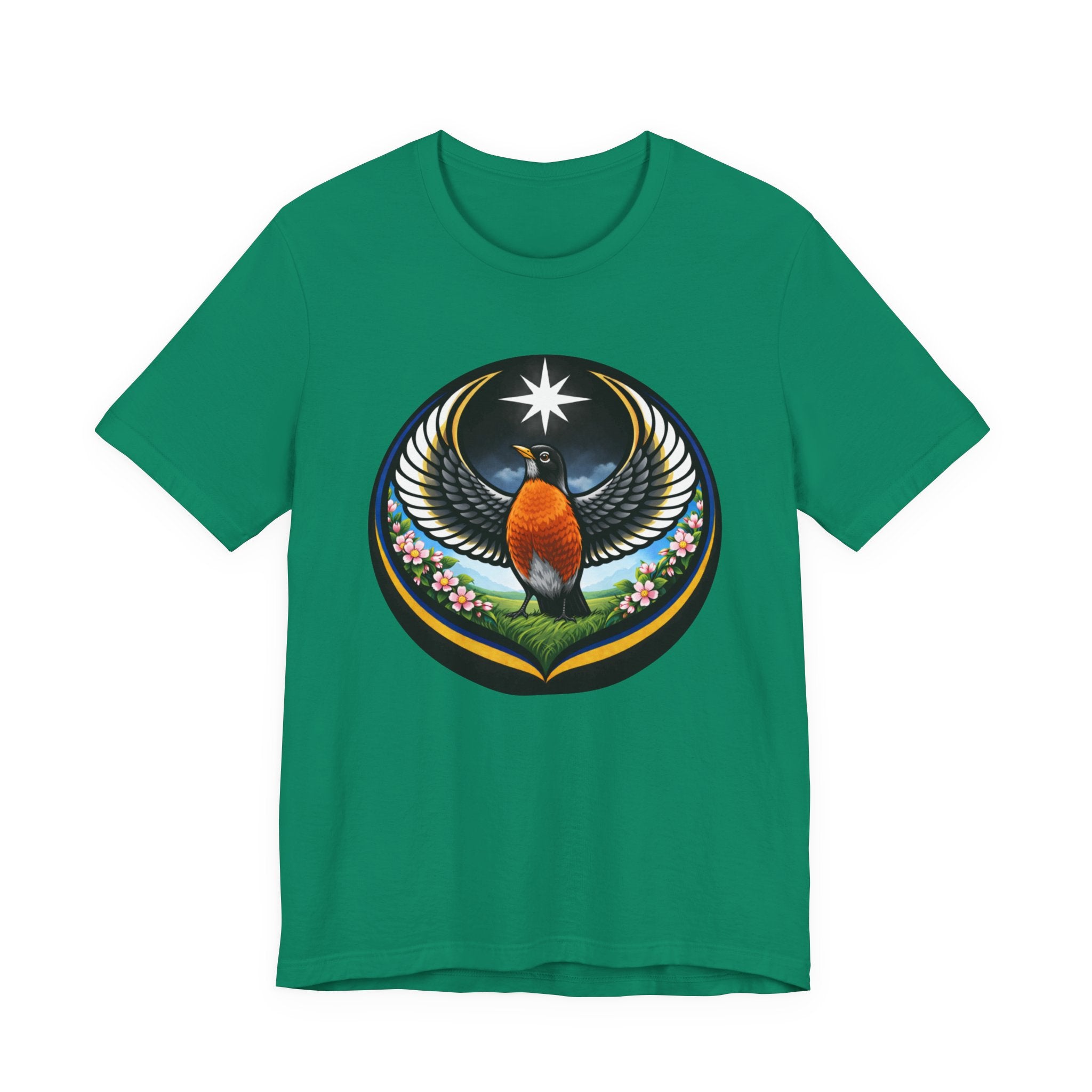 Robin State Bird Emblem Tee — Unity & Resilience Artwork (Wisconsin, Connecticut, Michigan)