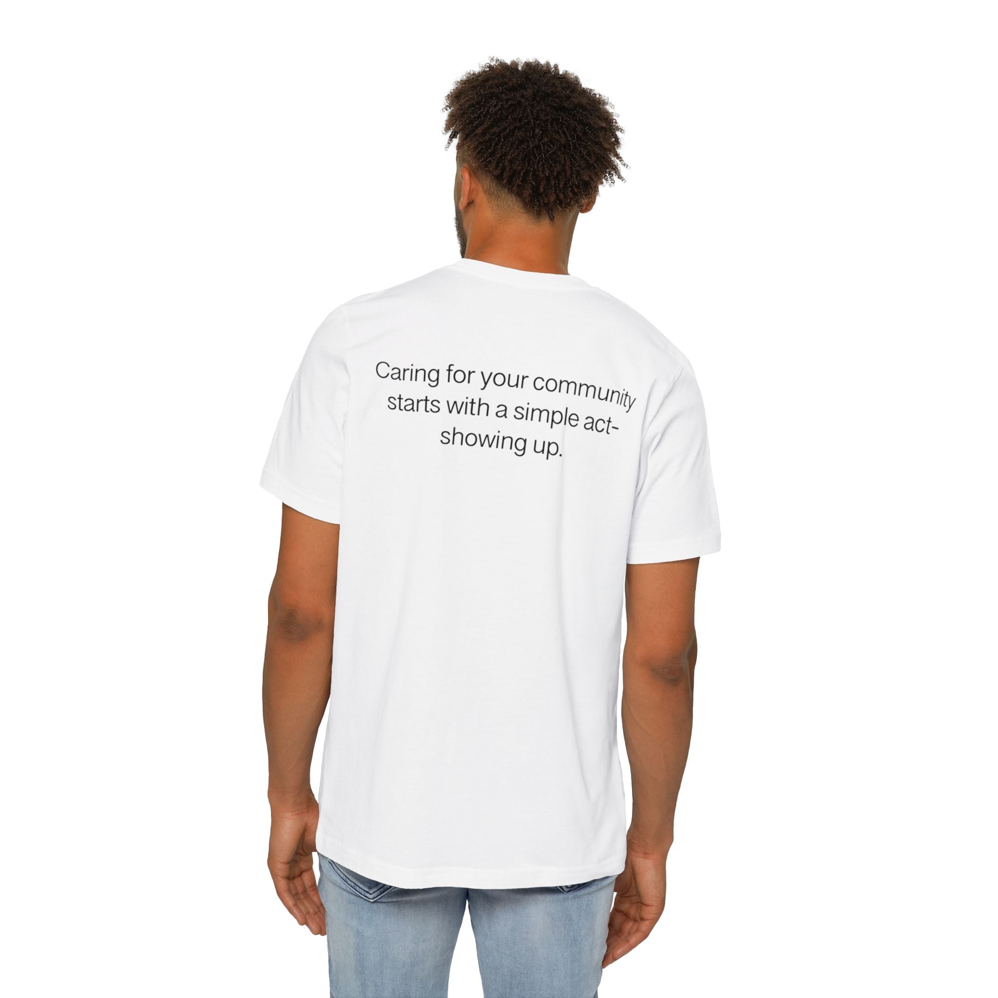 Show Up T-Shirt — Minimalist 'show up' Front & Inspirational Back Tee (Made in the USA Shirt)