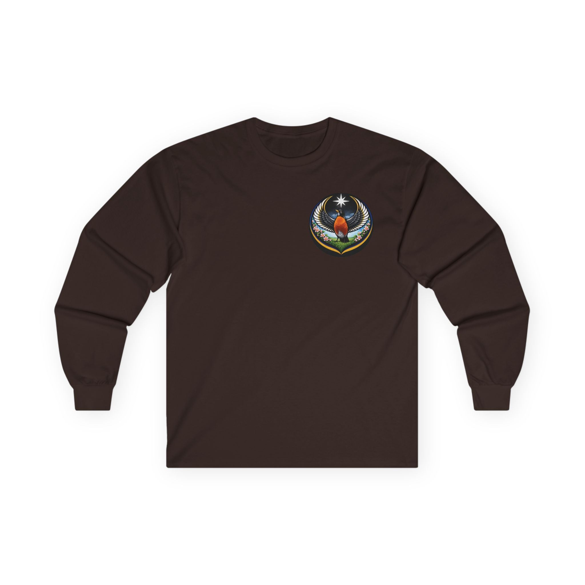 Robin State Bird Emblem Long Sleeve Tee — Unity & Resilience (Wisconsin, Connecticut, Michigan)