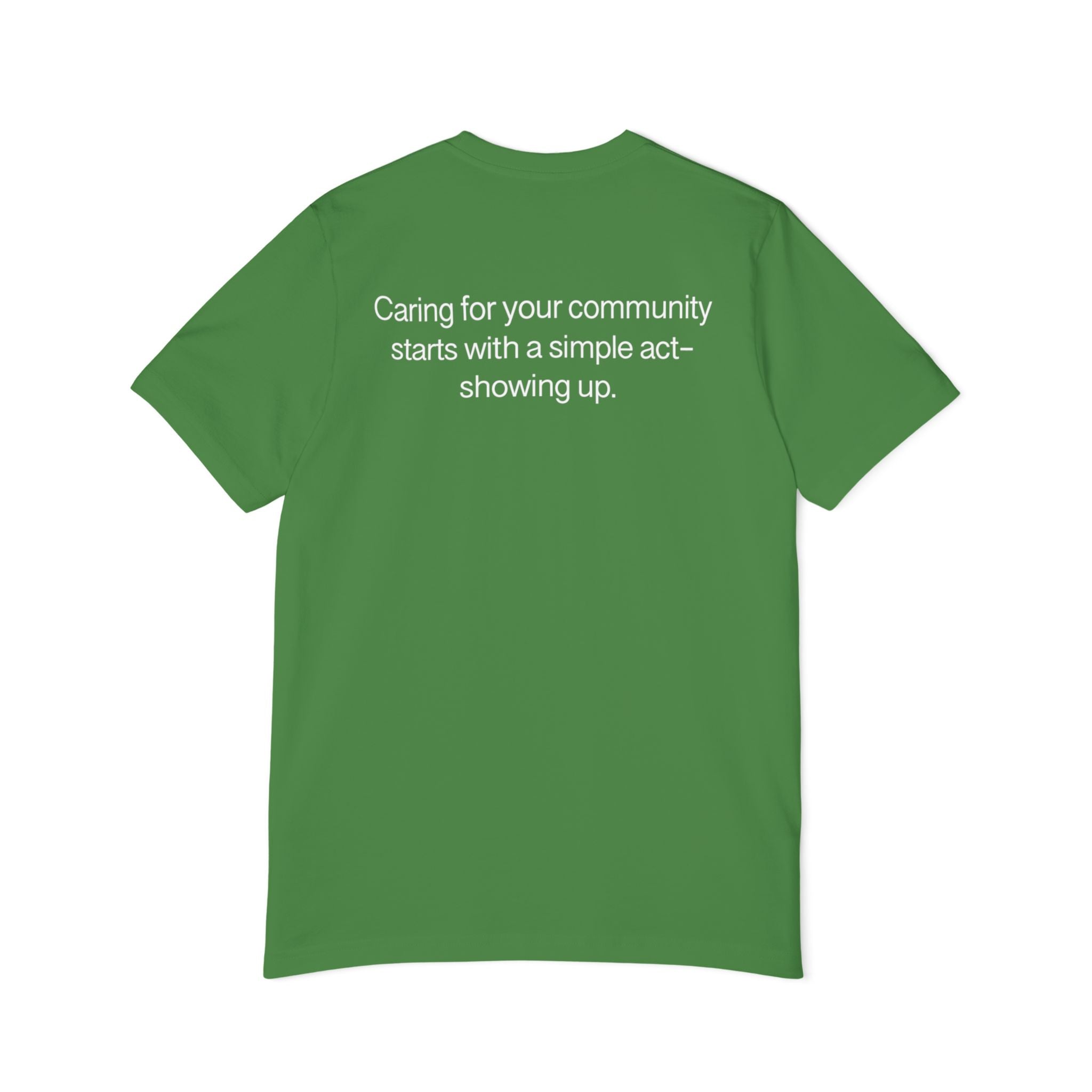Show Up T-Shirt — Minimalist 'show up' Front & Inspirational Back Tee (Made in the USA Shirt)