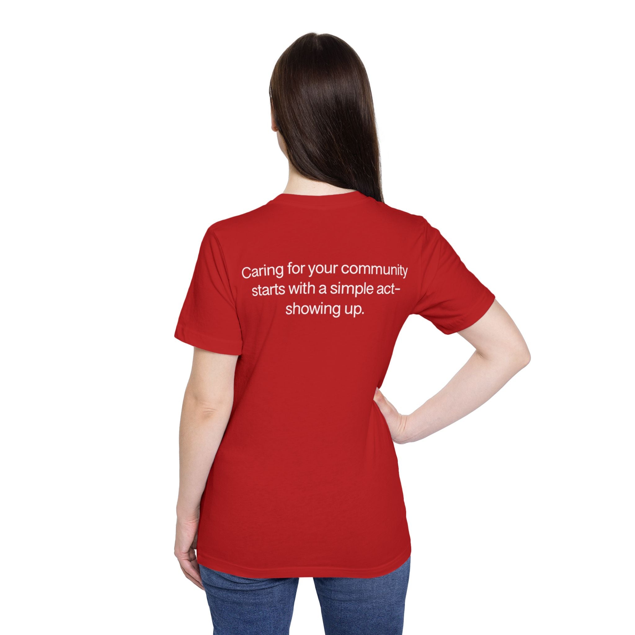 Show Up T-Shirt — Minimalist 'show up' Front & Inspirational Back Tee (Made in the USA Shirt)