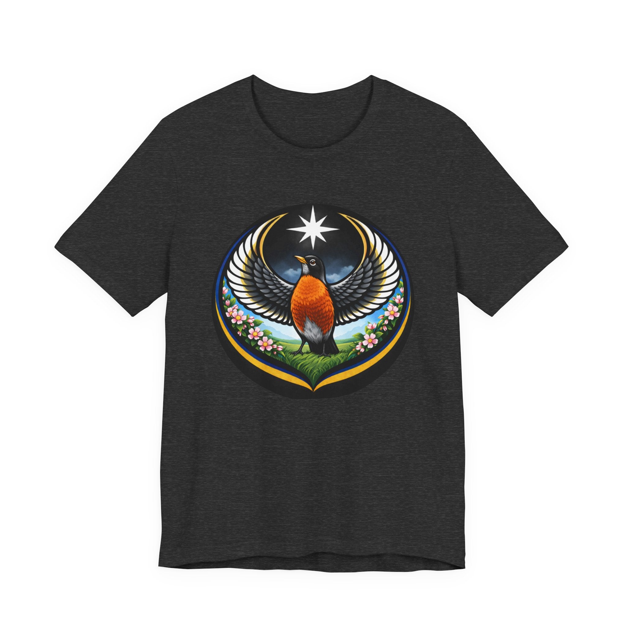 Robin State Bird Emblem Tee — Unity & Resilience Artwork (Wisconsin, Connecticut, Michigan)