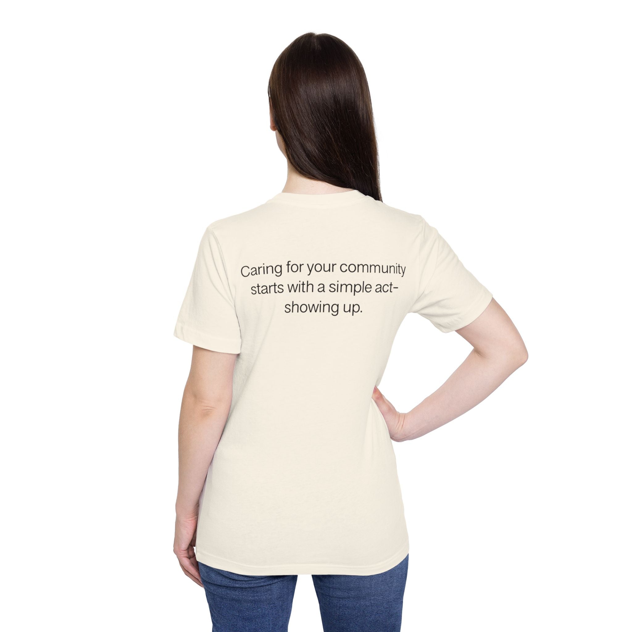 Show Up T-Shirt — Minimalist 'show up' Front & Inspirational Back Tee (Made in the USA Shirt)
