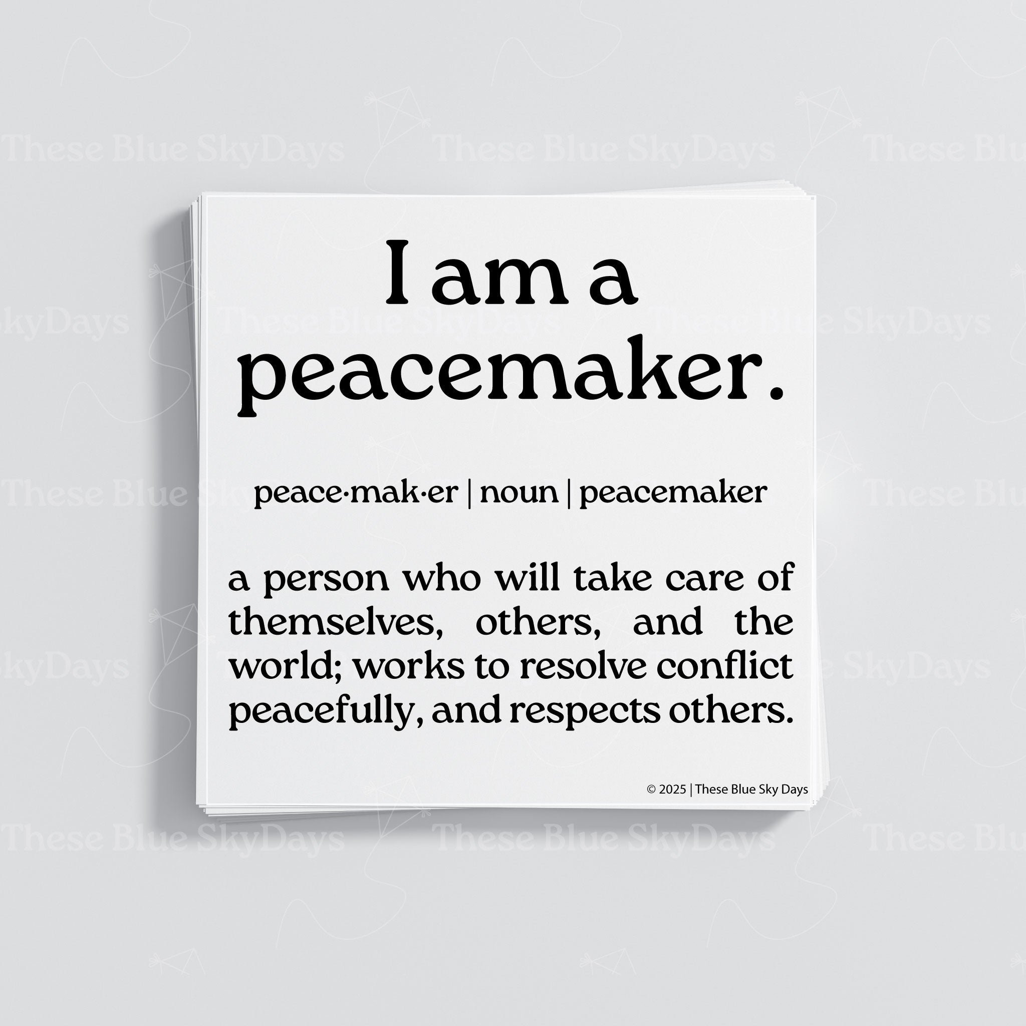 Peacemaker Sticker | Square – These Blue Sky Days